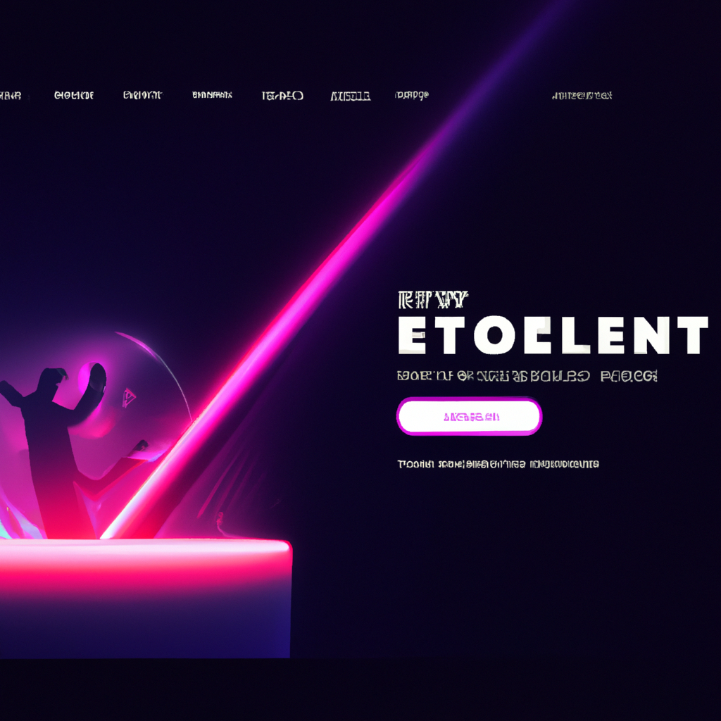 Crowd watching neon-lit stage; abstract collage